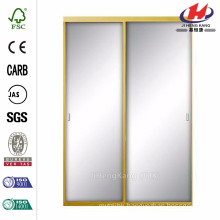 48 in. x 81 in. Asprey Bright Gold Mirror Aluminum Framed Interior Sliding Door